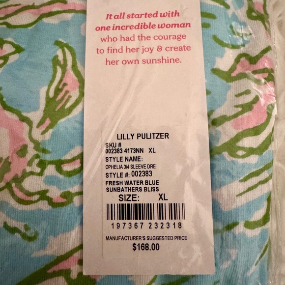 🆕 Lilly Pulitzer SEA VIEW LINEN BUTTON DOWN “Fresh Water” MSRP $168 NWT sz XL - Picture 7 of 8
